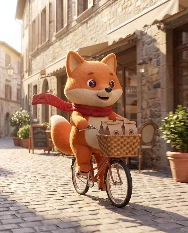 Delivering coffee by bicycle