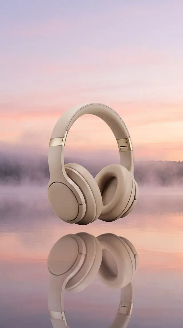 Story creative above a misty lake, 9:16