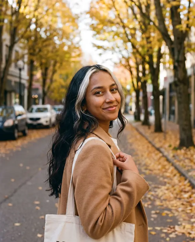 An autumn walk down a tree-lined street