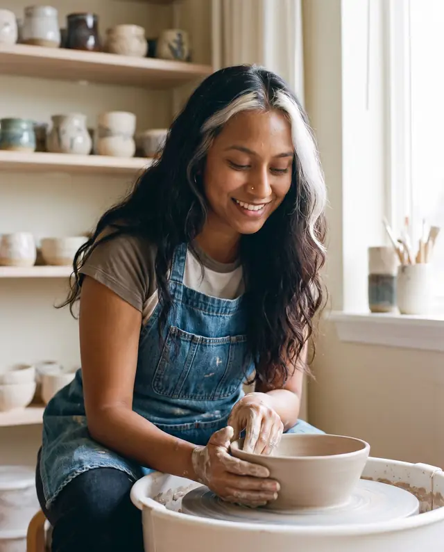 At the pottery wheel