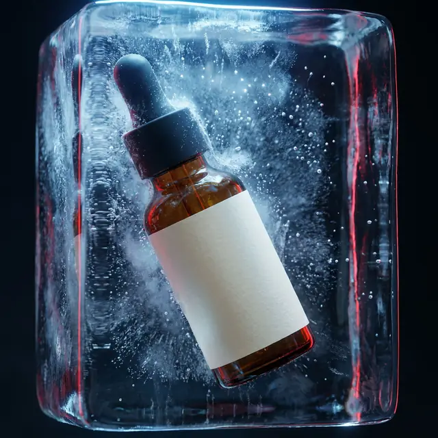 Frozen in a block of ice
