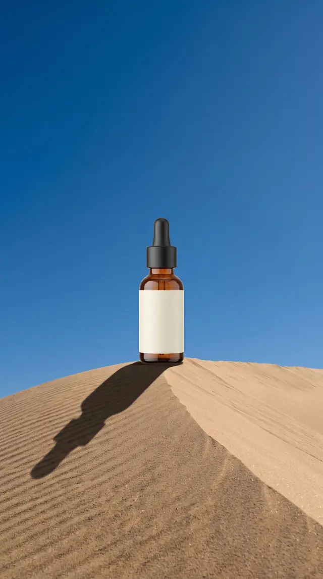 On a sand dune, vertical format